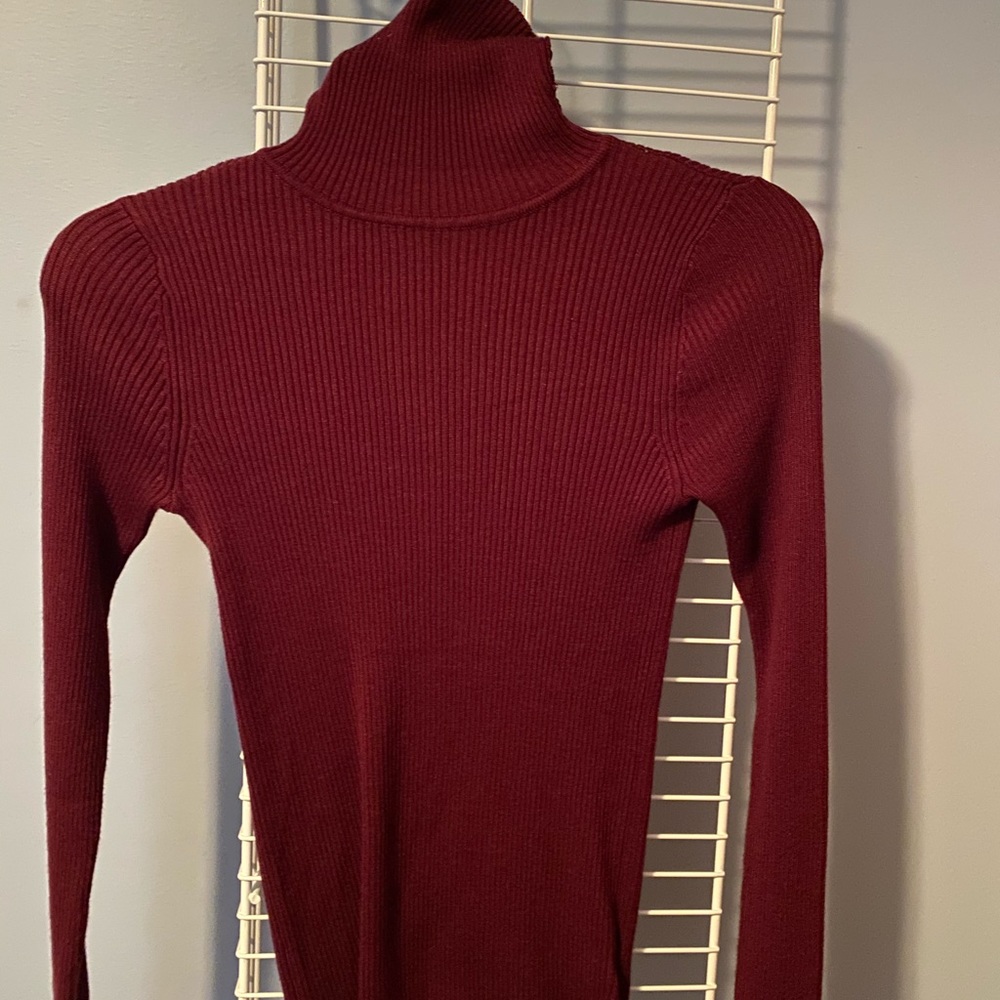 Maroon turtle neck